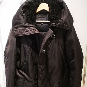 Coach Black Down Parka Nylon Duck Feather